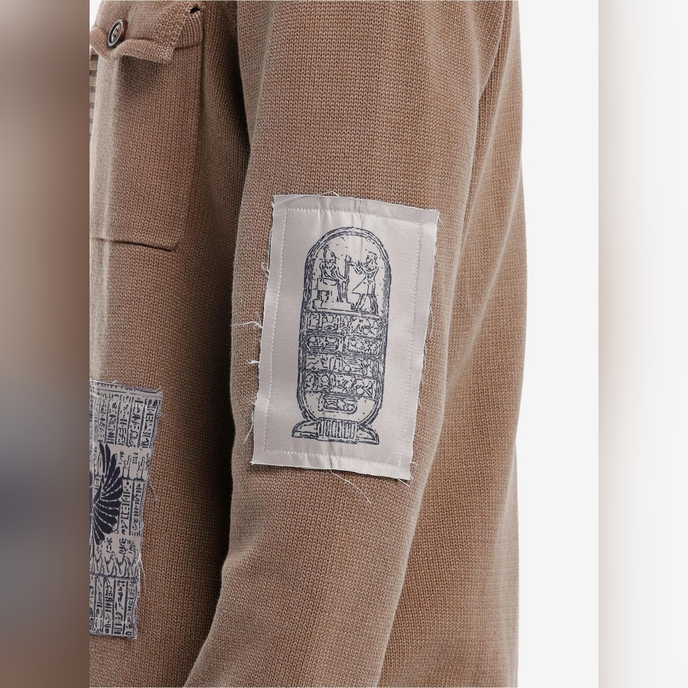 The Mummy Patches Collared Cardigan Size Large NWT - Picture 4 of 5